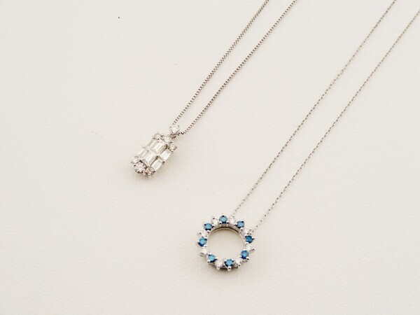 K18WG ダイヤモンド 196,000円(税込) Pt ダイヤ/ ブルーダイヤ 188,000円(税込)